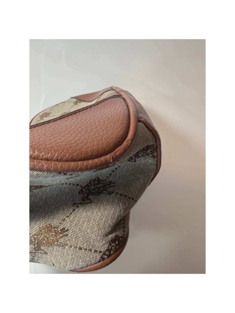 US Polo Assn Monogram Satchel Handbag Brown Canvas Faux Leather Horse Print Logo - Picture 10 of 13